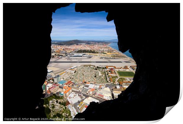 View From Inside Of The Gibraltar Rock Print by Artur Bogacki
