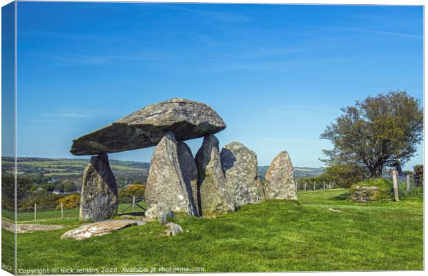 Pentre Ifan Megalithic Burial Chamber Preseli Hill Canvas Print by Nick Jenkins