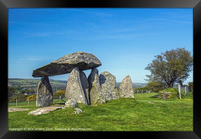 Pentre Ifan Megalithic Burial Chamber Preseli Hill Framed Print by Nick Jenkins