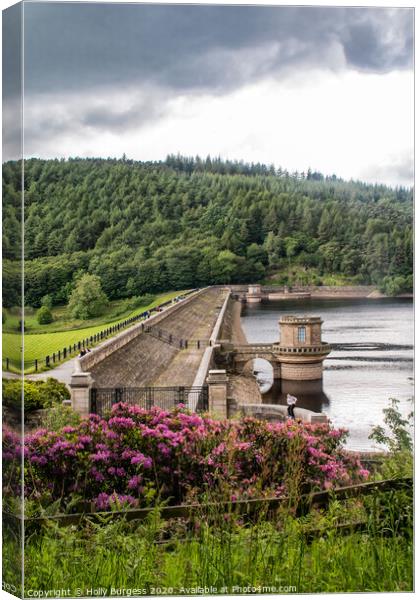 Lady bowers Dam + walk over the dam  Canvas Print by Holly Burgess