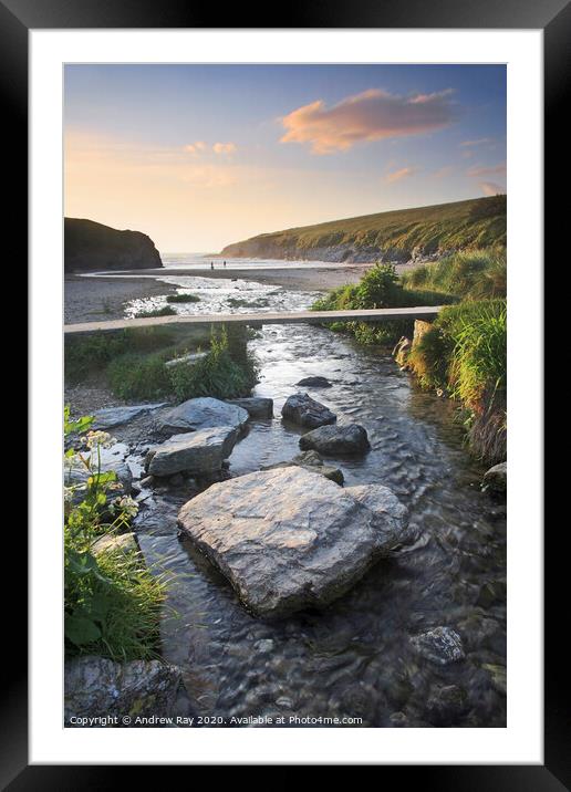 Late light (Porth Joke) Framed Mounted Print by Andrew Ray