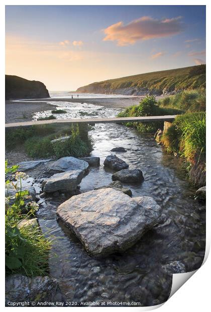 Late light (Porth Joke) Print by Andrew Ray