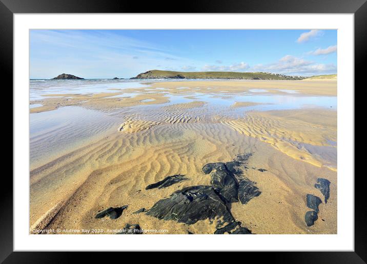 Crantock Beach Framed Mounted Print by Andrew Ray