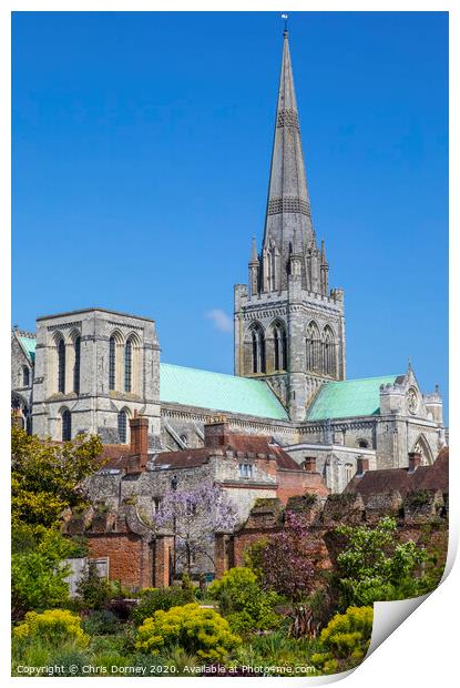 Chichester Cathedral in Sussex Print by Chris Dorney