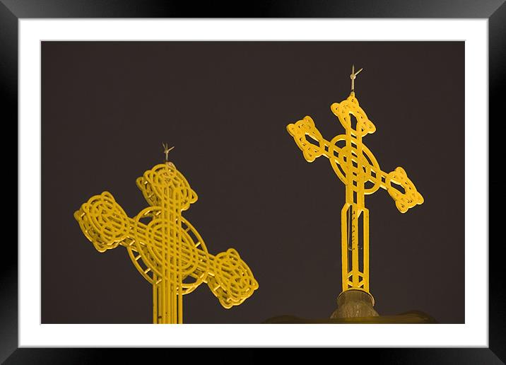 Yellow crosses Framed Mounted Print by Ian Middleton
