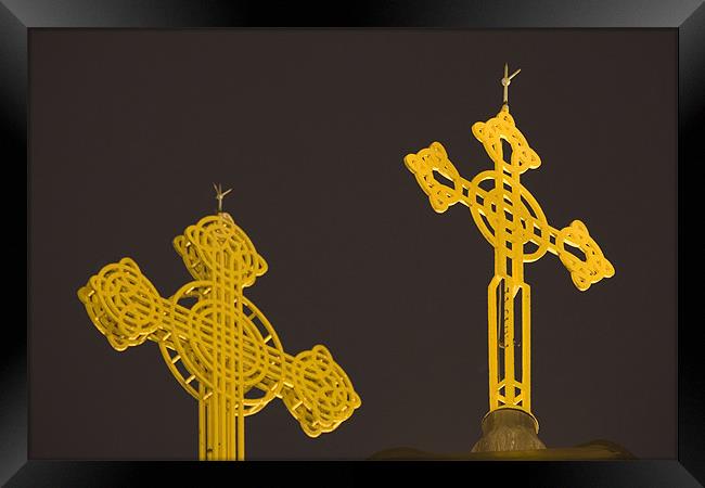 Yellow crosses Framed Print by Ian Middleton