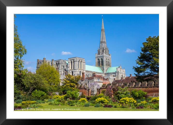 Chichester Cathedral in Sussex Framed Mounted Print by Chris Dorney