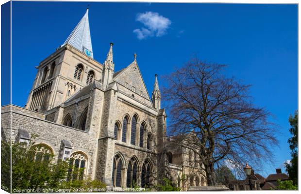 Rochester Cathedral in Kent Canvas Print by Chris Dorney