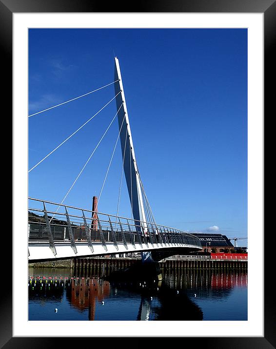 Swansea Sail Bridge Framed Mounted Print by Dan Davidson
