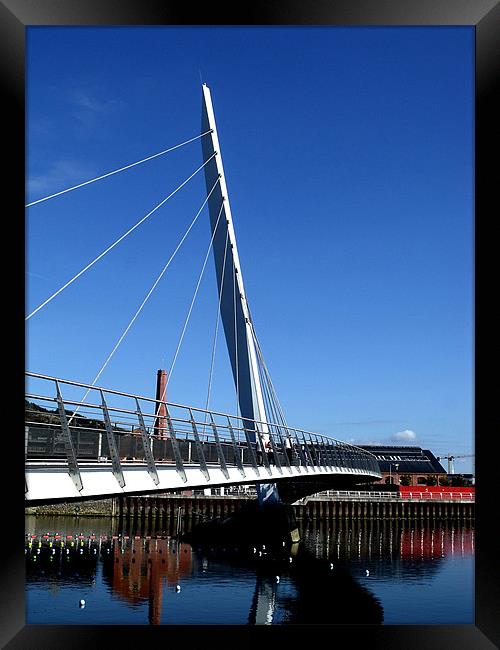 Swansea Sail Bridge Framed Print by Dan Davidson
