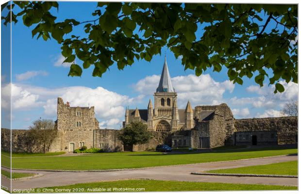 Rochester Cathedral in Kent, UK Canvas Print by Chris Dorney