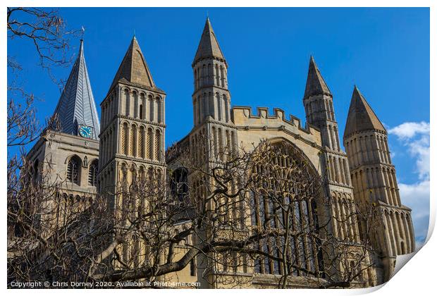 Rochester Cathedral in Kent Print by Chris Dorney