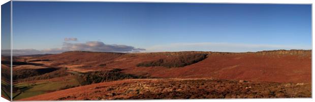 Stanage Edge Peak District Panorama Canvas Print by MIKE HUTTON
