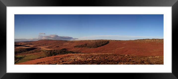 Stanage Edge Peak District Panorama Framed Mounted Print by MIKE HUTTON