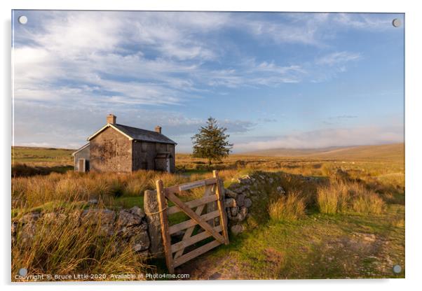 Nuns Cross Farmhouse, Dartmoor Acrylic by Bruce Little