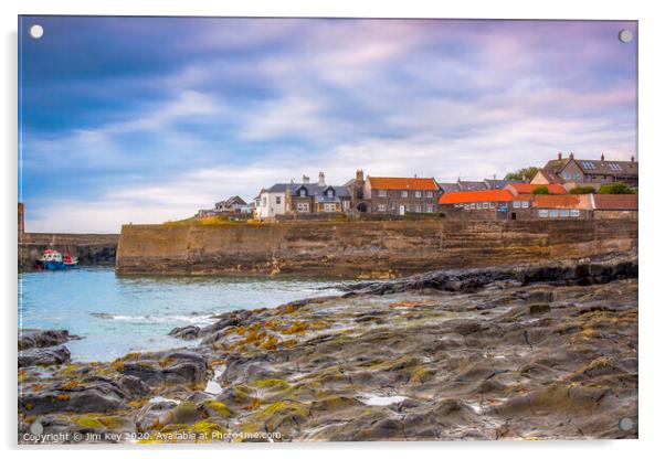 Craster Northumberland Acrylic by Jim Key