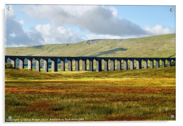Ribblehead Viaduct Settle Carlisle line, Yorkshire Acrylic by Diana Mower