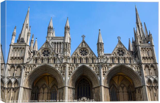 Peterborough Cathedral in the UK Canvas Print by Chris Dorney