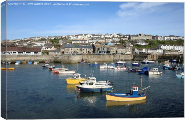 Across Porthleven Harbour Canvas Print by Terri Waters