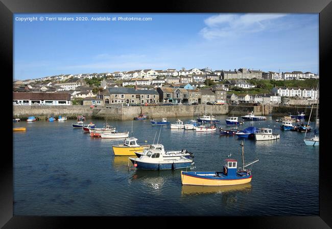 Across Porthleven Harbour Framed Print by Terri Waters