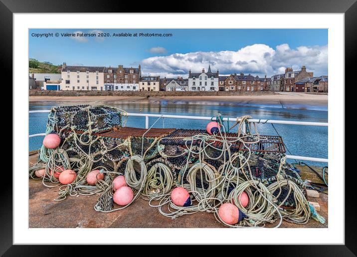 Stonehaven Lobster Pots Framed Mounted Print by Valerie Paterson