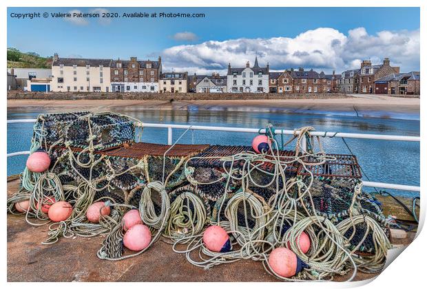 Stonehaven Lobster Pots Print by Valerie Paterson