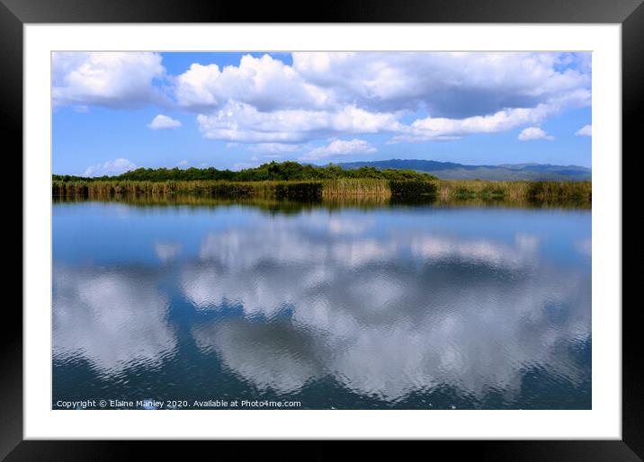 Cloud Reflections on the River Framed Mounted Print by Elaine Manley