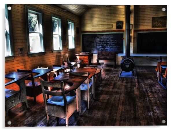 The Old Schoolhouse...misc  Acrylic by Elaine Manley