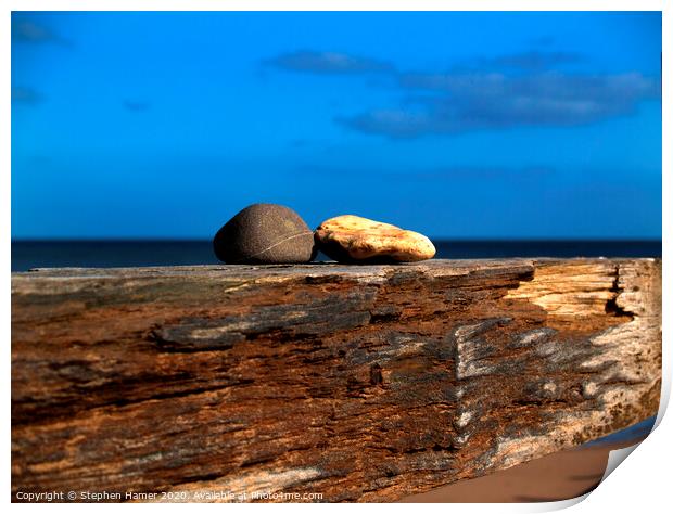 A Tale of Two Pebbles Print by Stephen Hamer