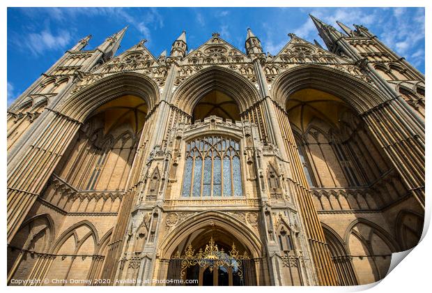 Peterborough Cathedral in the UK Print by Chris Dorney