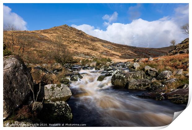 Rapids in Tavy Cleave, Dartmoor Print by Bruce Little