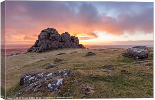Sunrise at Hay Tor Canvas Print by Bruce Little