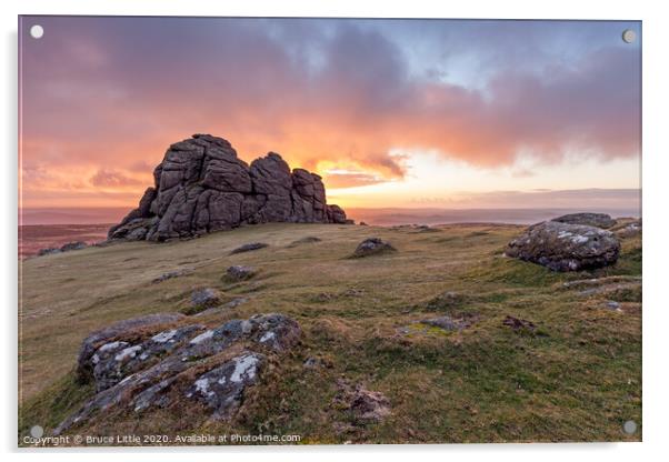 Sunrise at Hay Tor Acrylic by Bruce Little