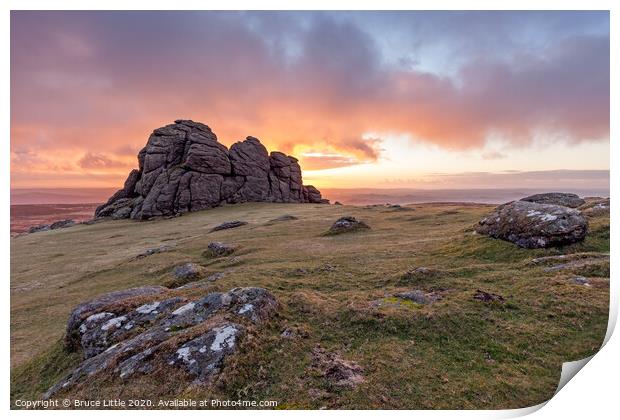 Sunrise at Hay Tor Print by Bruce Little