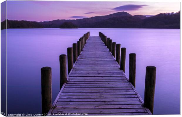Jetty on Coniston Water Canvas Print by Chris Dorney