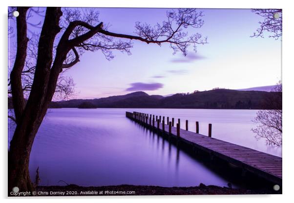 Jetty on Coniston Water in the Lake District Acrylic by Chris Dorney