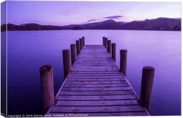 Jetty on Coniston Water in the Lake District Canvas Print by Chris Dorney