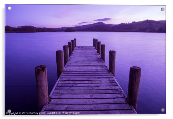 Jetty on Coniston Water in the Lake District Acrylic by Chris Dorney