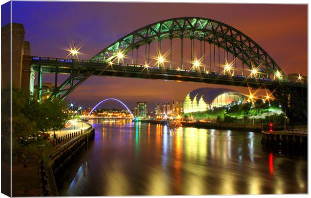 Tyne Bridge at Night Canvas Print by Toon Photography