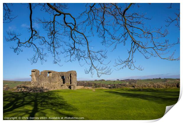 Kendal Castle in Cumbria Print by Chris Dorney