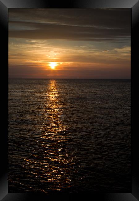 Cromer Sunset Framed Print by Simon Wrigglesworth