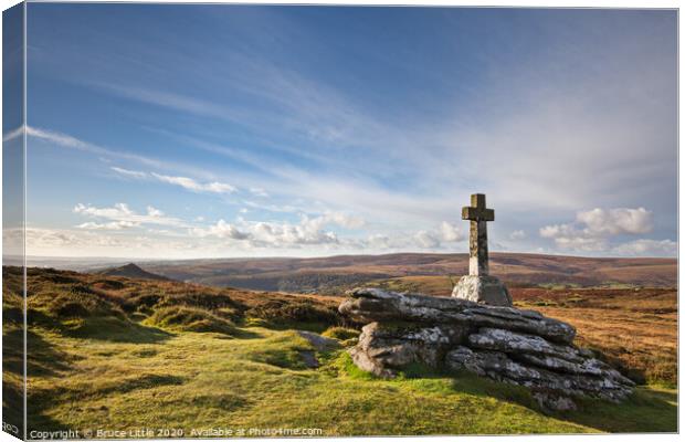 Cave Penney Cross, Dartmoor Canvas Print by Bruce Little