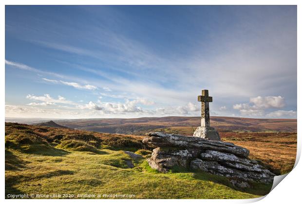 Cave Penney Cross, Dartmoor Print by Bruce Little