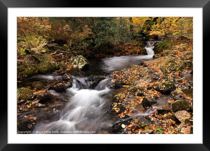 Rushing Waters of Belstone Cleave Framed Mounted Print by Bruce Little