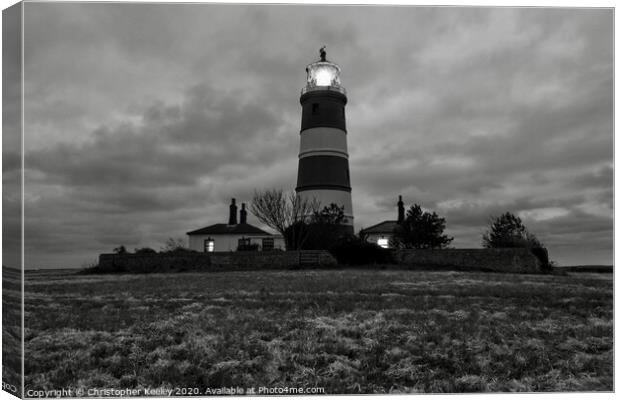 Happisburgh lighthouse  Canvas Print by Christopher Keeley
