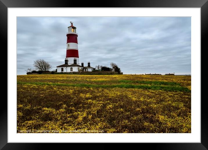 Happisburgh Lighthouse Framed Mounted Print by Christopher Keeley