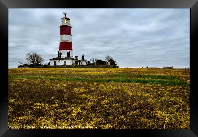 Happisburgh Lighthouse Framed Print by Christopher Keeley