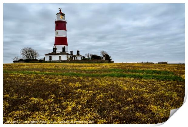 Happisburgh Lighthouse Print by Christopher Keeley