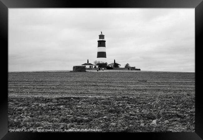 Happisburgh Lighthouse  Framed Print by Christopher Keeley
