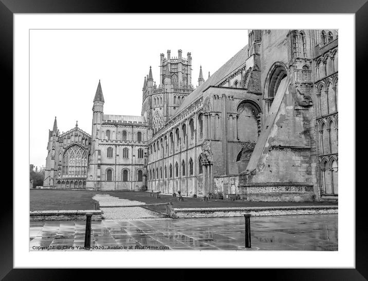 Ely Cathedral, Cambridgeshire bw Framed Mounted Print by Chris Yaxley